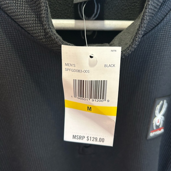 NWT SPYDER MENS MENDOZA HALF ZIP MEDIUM BLACK PULLOVER - Picture 5 of 7